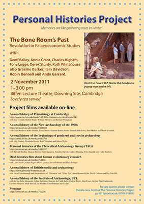 The Personal Histories Project Presents  Charles Higham speaking at the Bone Room's Past, 'Revolution' in Palaeoeconomic Studies, 2rd November 2011's image