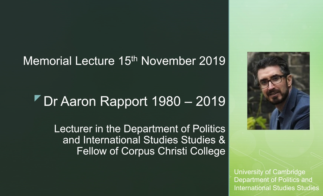 Aaron Rapport Memorial Lecture's image
