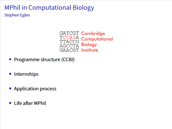 Course Overview MPhil in Computational Biology 2021's image